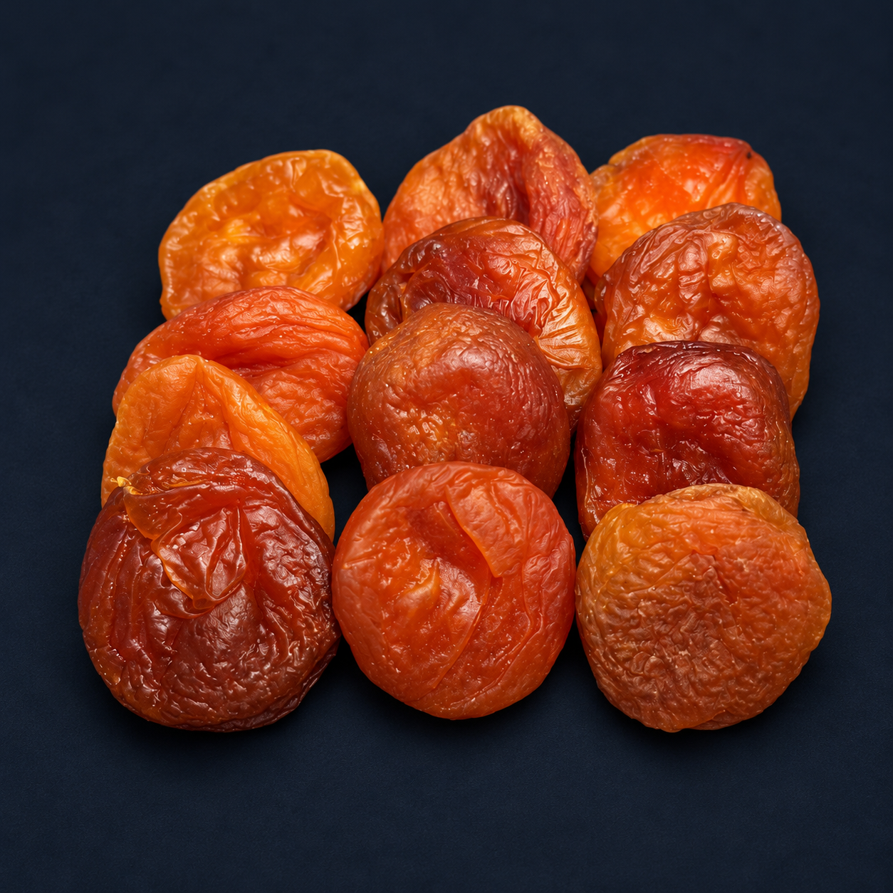 Dried apricots on a dark background, Eurasian Bridge
