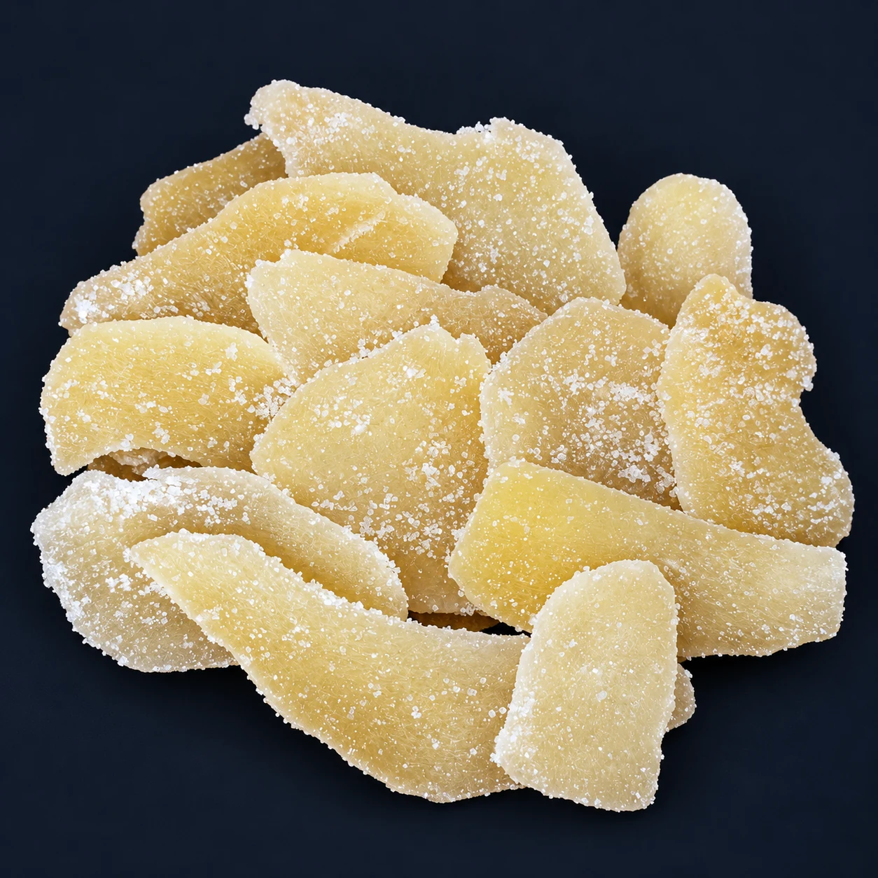 Dried ginger slices on a dark background, Eurasian Bridge