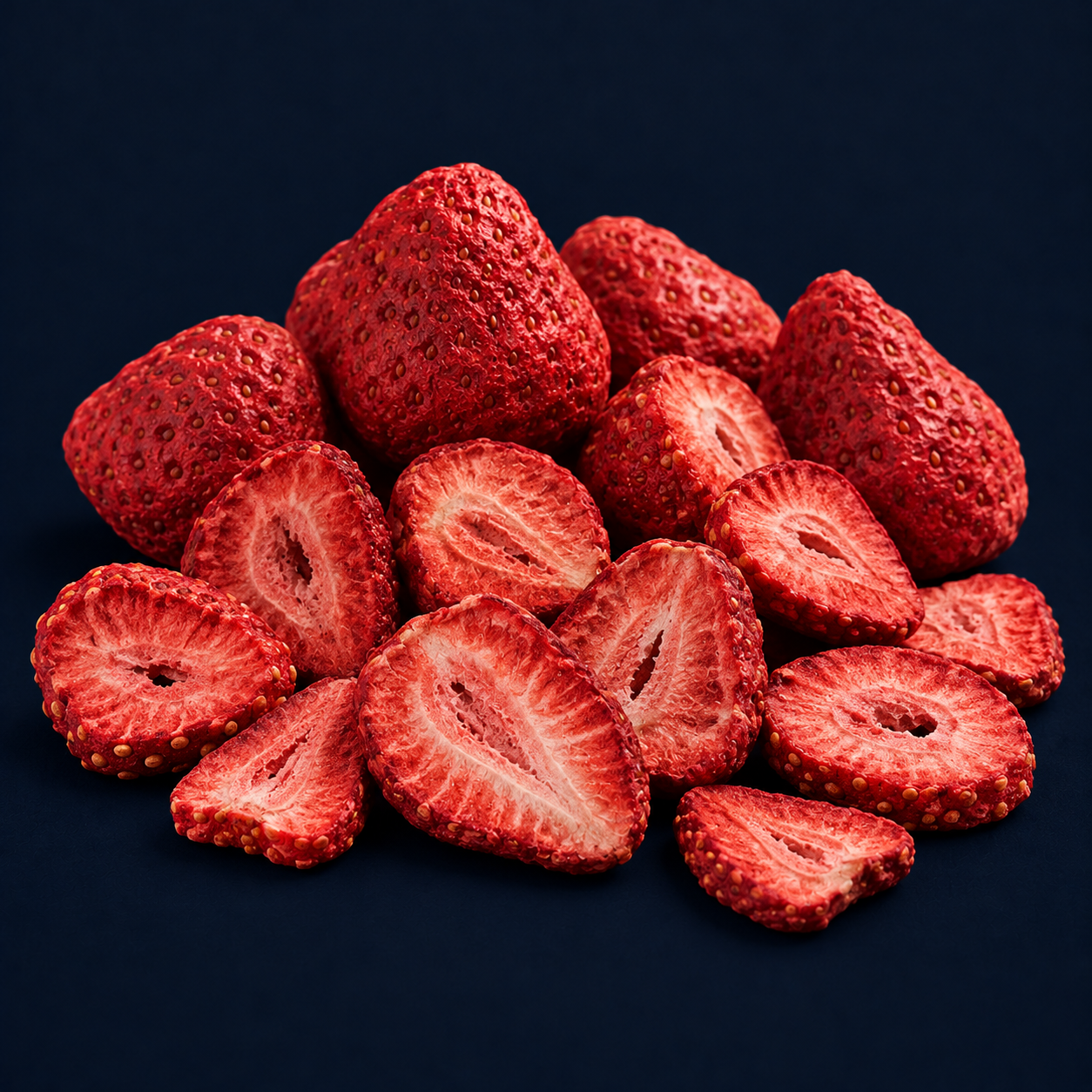 Dried strawberries on a dark background, Eurasian Bridge